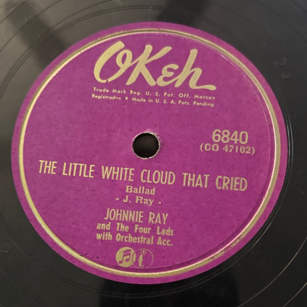 Johnnie Ray Cry / Little White Cloud that Cried 78 Play VTG vinyl